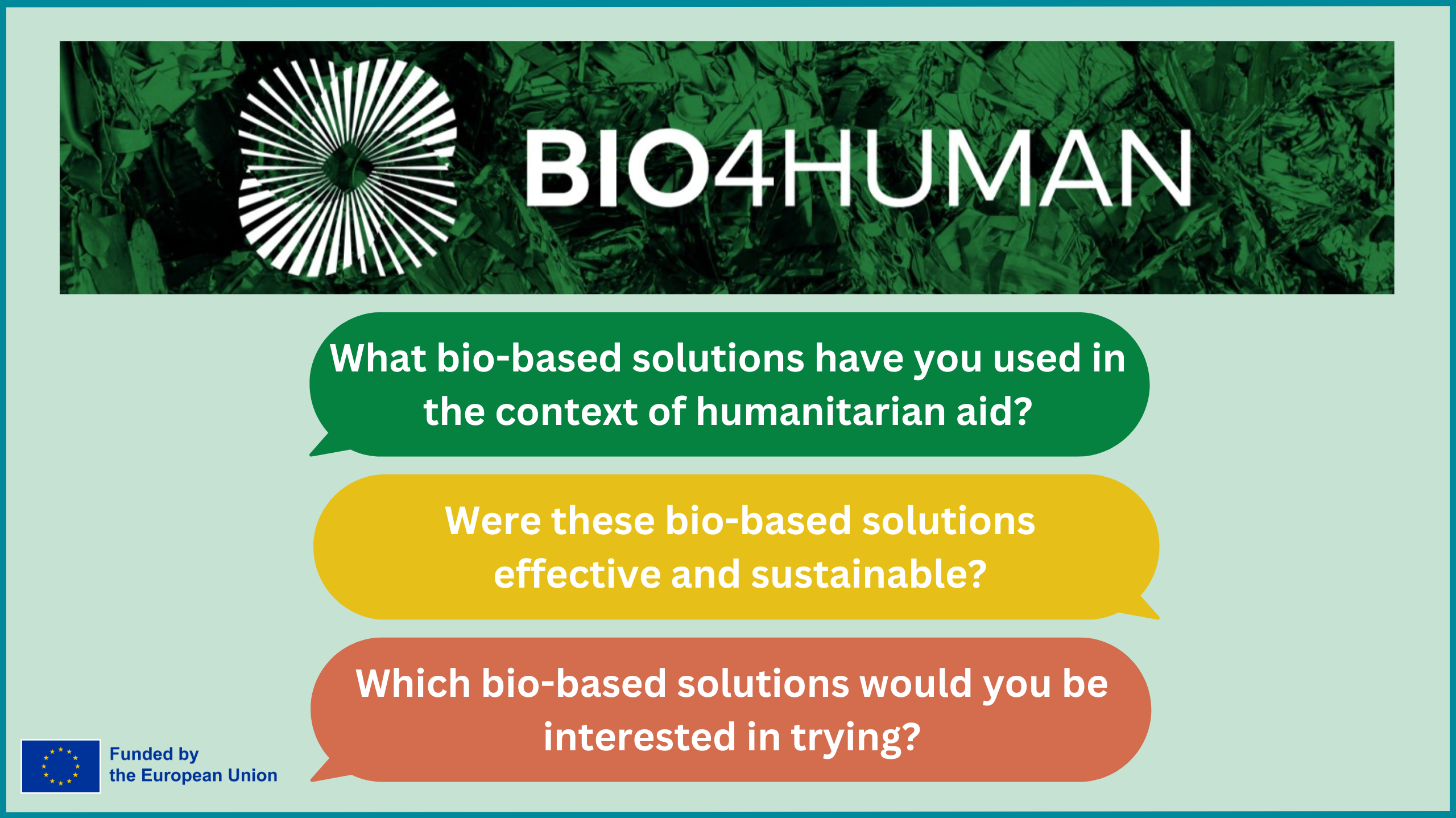 You are currently viewing Bio4HUMAN – Humanitarian sector representatives, let us hear your thoughts!