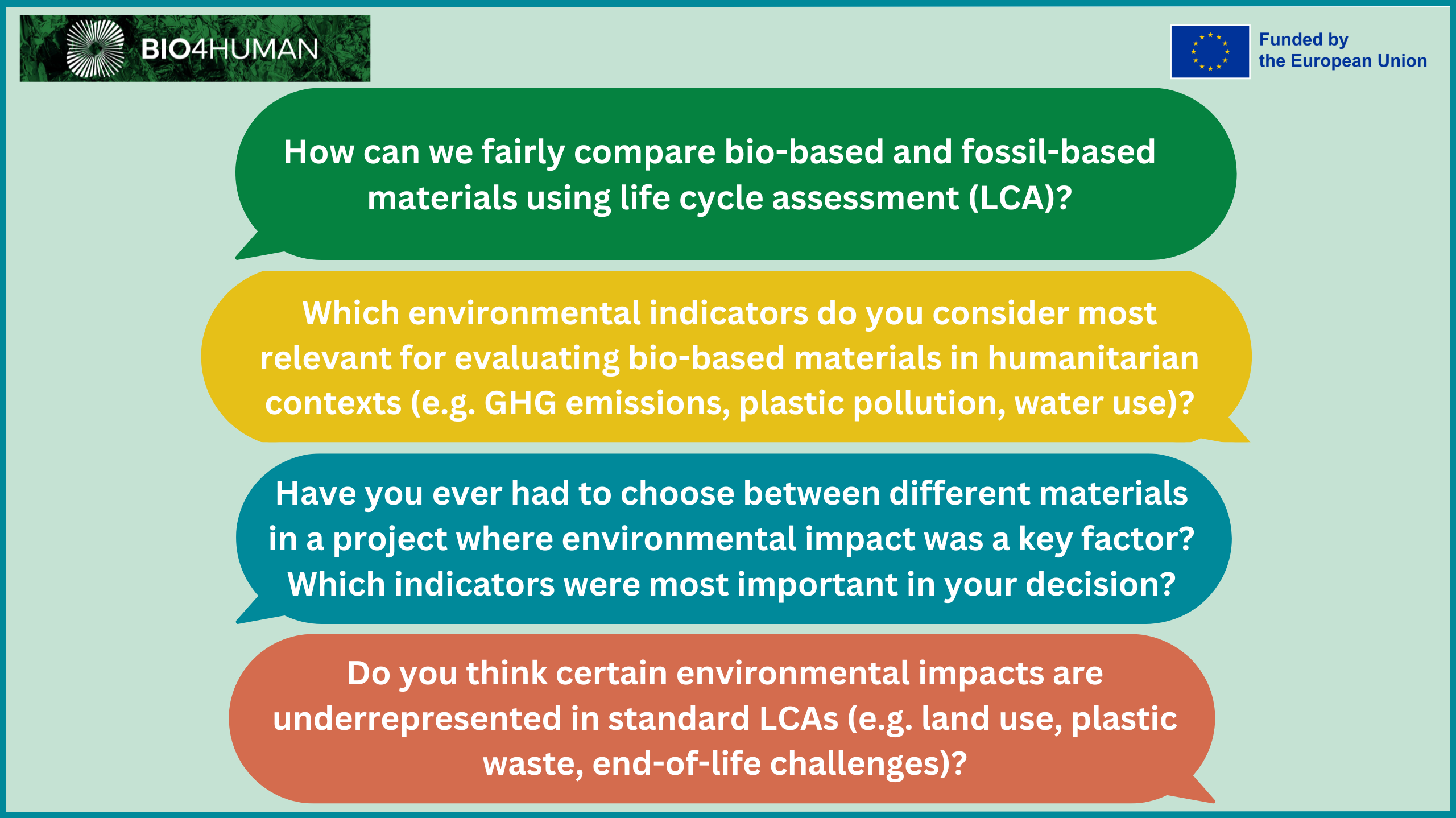 evaluate bio-based materials